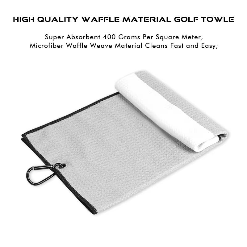 Wholesale Custom Logo Embroidery Printing Sport Towel OEM Microfiber Waffle Golf Towel