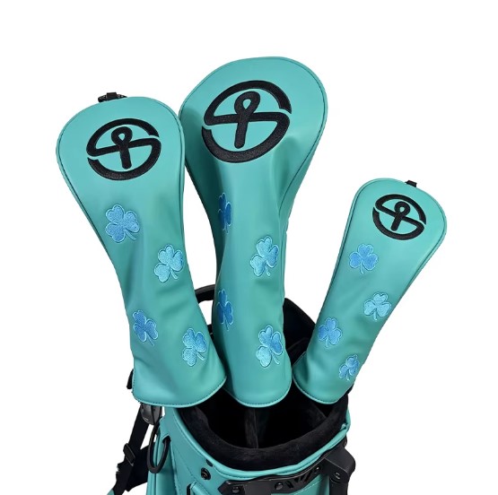 OEM ODM Custom Golf Headcover Embroidery PU Leather Covers Driver Golf Headcover Club Golf Head Cover Set