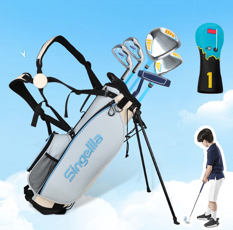 Custom Junior Golf Club Set Children Graphite Steel Shafts Forged Right Handed Cute Headcovers for Beginner Kids